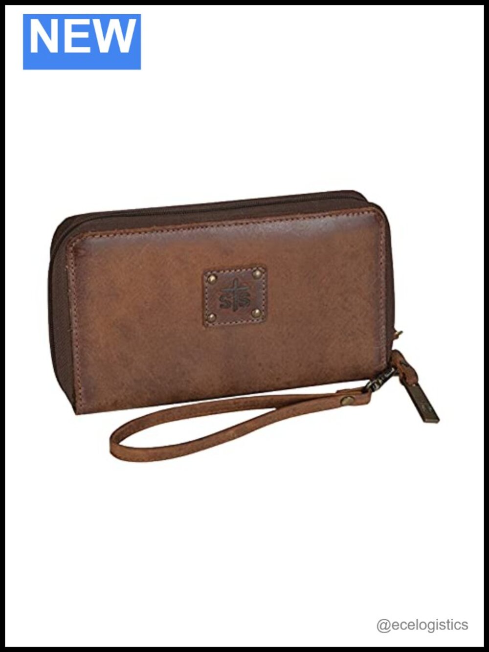 Genuine Hair on Hide Leather Wallet Wristlet with Removable Strap